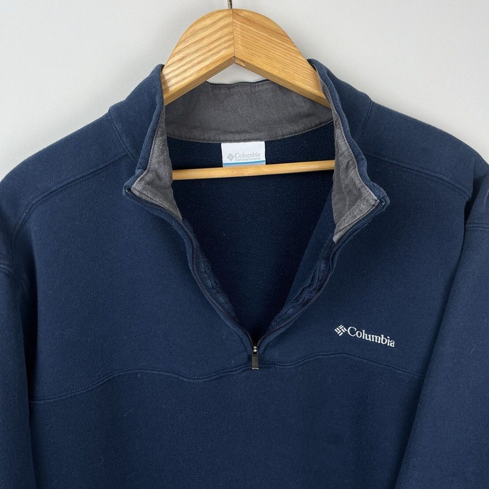 Columbia Hart Mountain Half Zip Shirt Long Sleeve Navy Blue Pullover Men's XXL - Picture 4 of 16